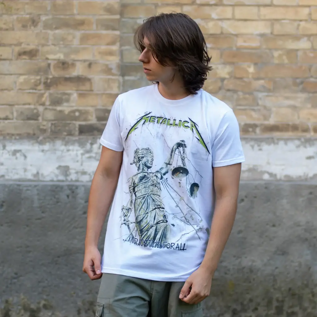 Футболка Metallica - ...And Justice For All біла