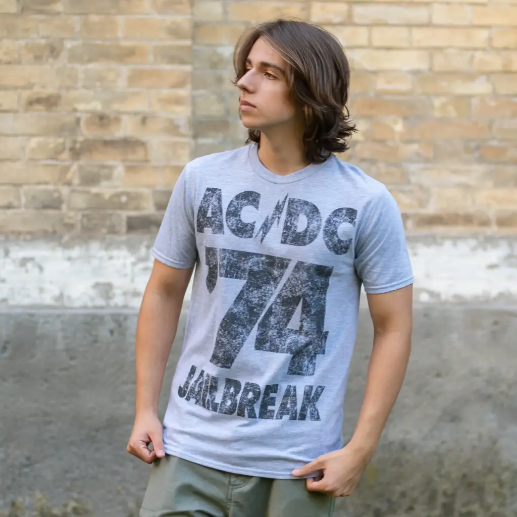 Футболка AC/DC - Jailbreak світло-сіра меланжева