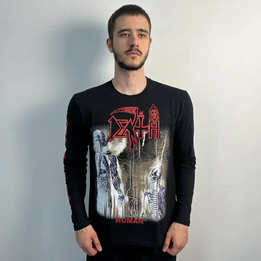 Лонгслів Death - Human чорний