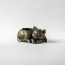 Гіпсове кашпо Котик бронзовий