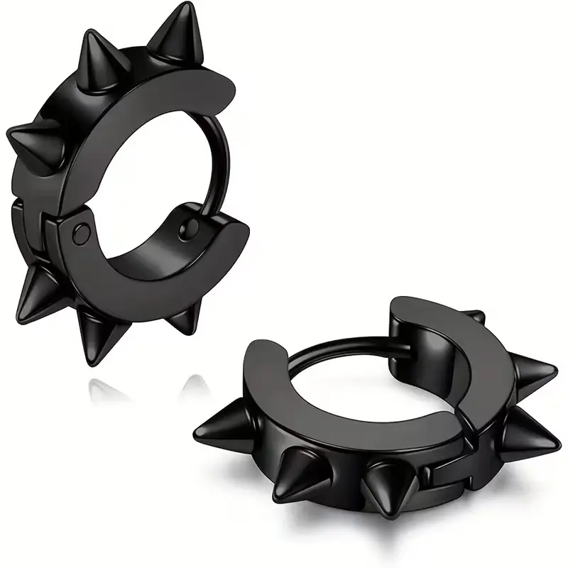 Сережки з шипами металеві чорні