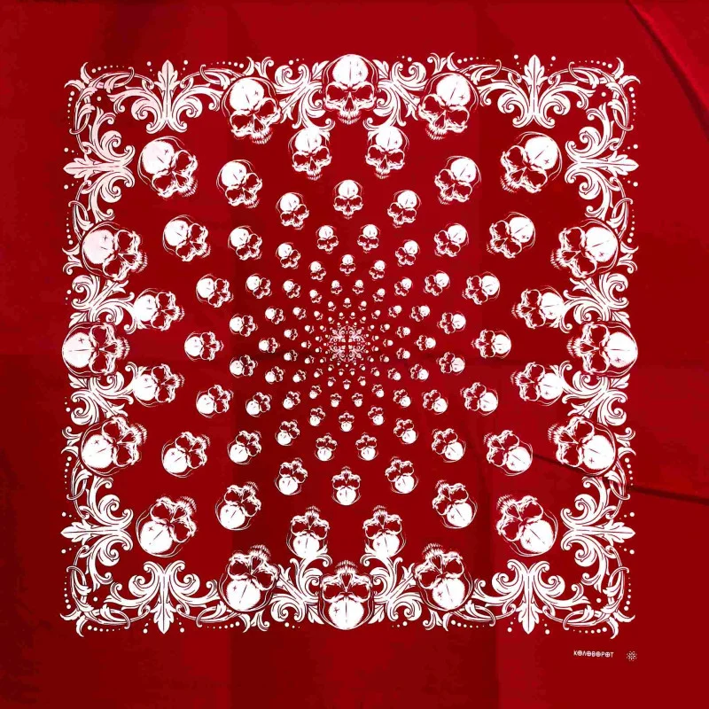 Бандана Коловорот Черепа червона