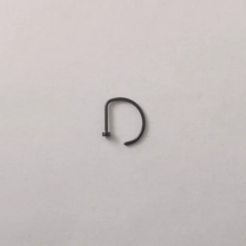 Пірсинг для носа півкільце Titanium 20 G чорний