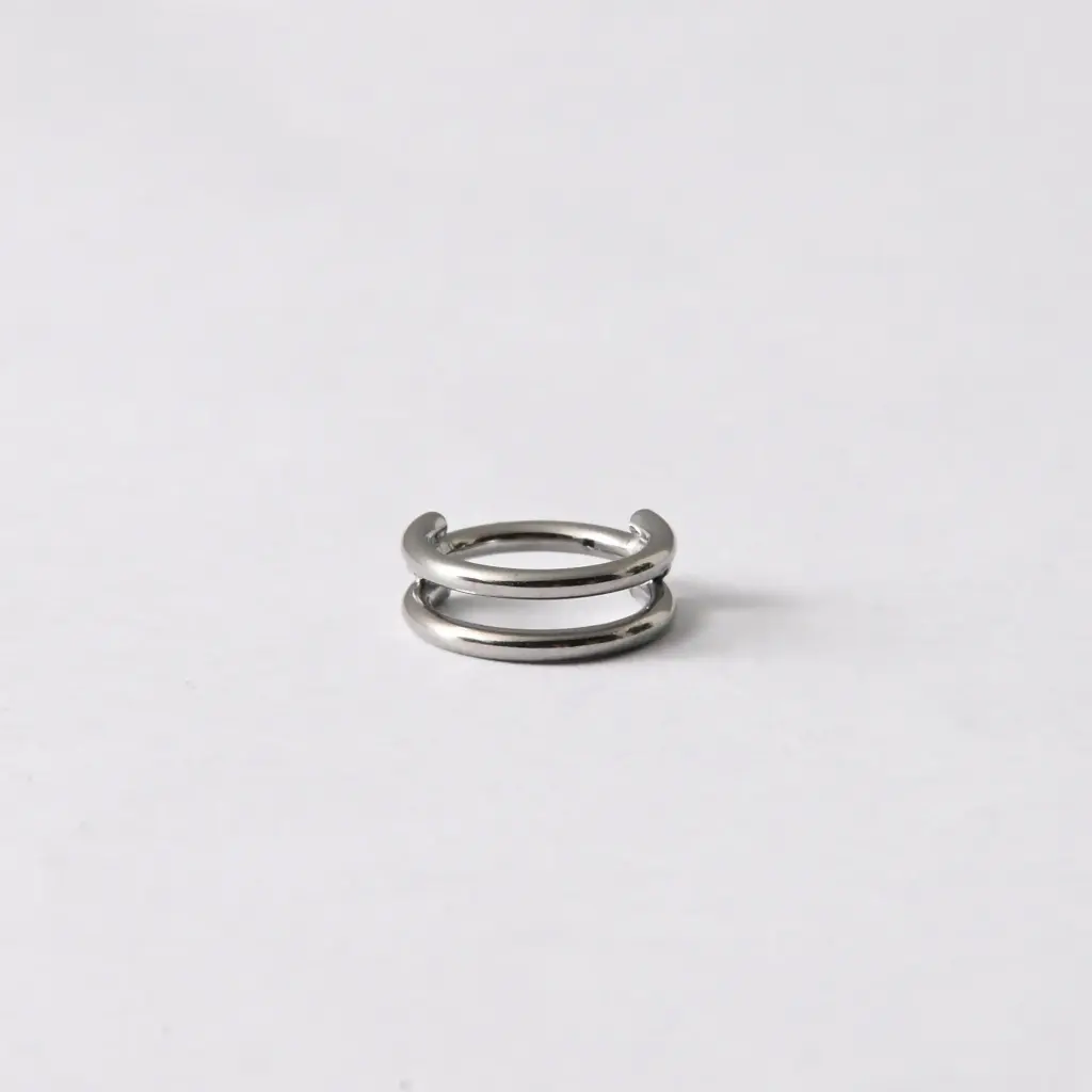 Пірсинг кільце клікер подвійне Titanium 16 G