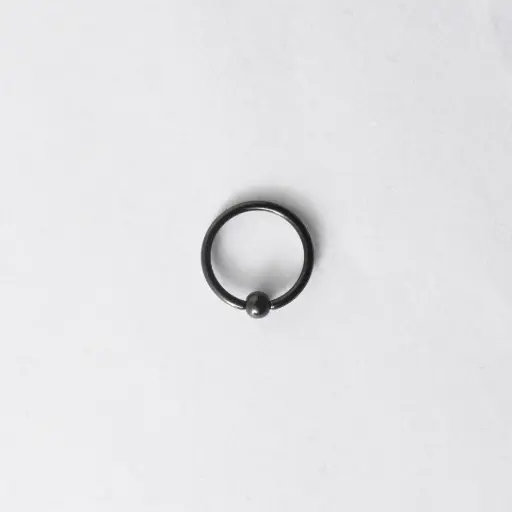 [11326] Пірсинг кільце септум з кулькою 16 G чорний
