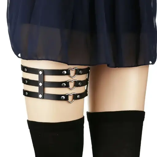[11835] Гартер на ногу потрійний Серце