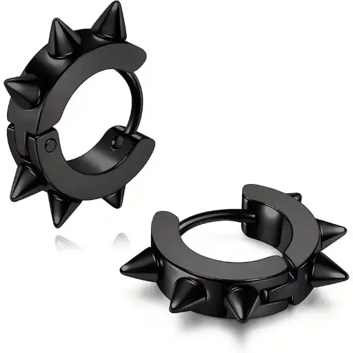 [12077] Сережки з шипами металеві чорні