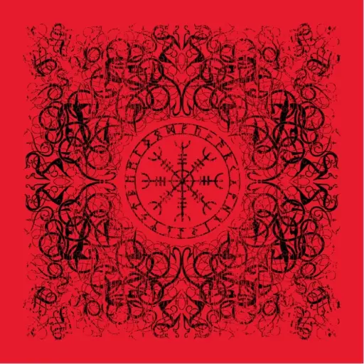 [137] Бандана Коловорот Північ червона (чорний принт)