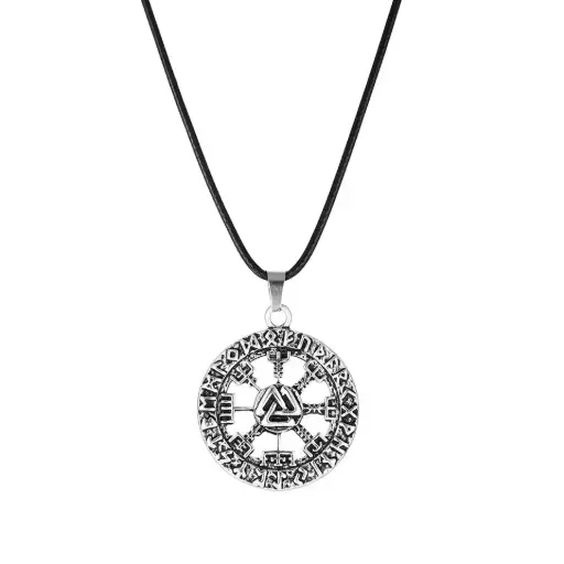 [1602] Кулон на мотузці Valknut Vegvisir