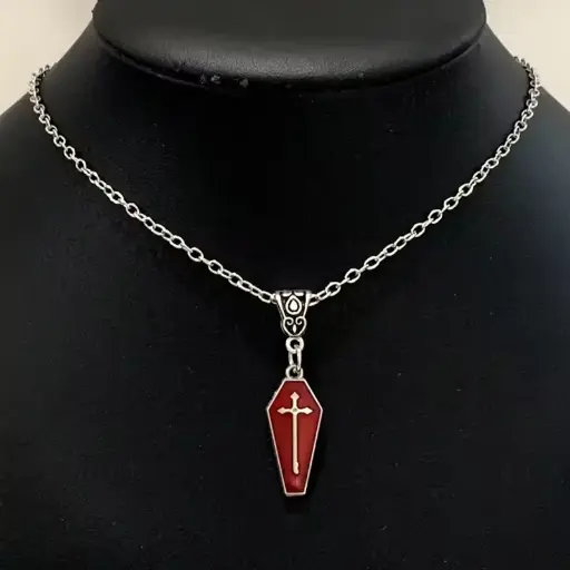 [1570] Кулон на ланцюжку Гроб червоний