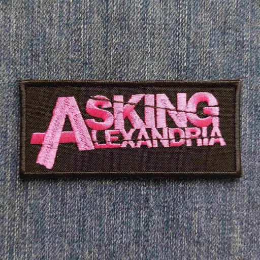 [1343] Нашивка Asking Alexandria рожева вишита