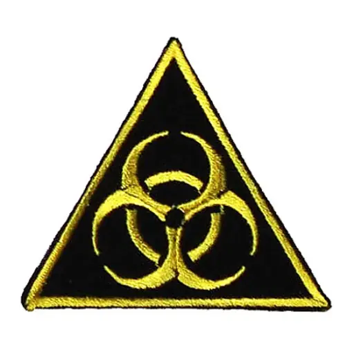 [193] Нашивка Biohazard чорний фон вишита трикутна