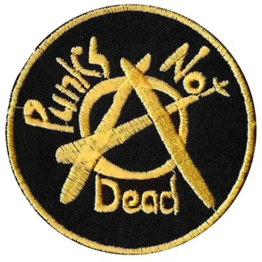 [434] Нашивка Punks Not Dead вишита кругла