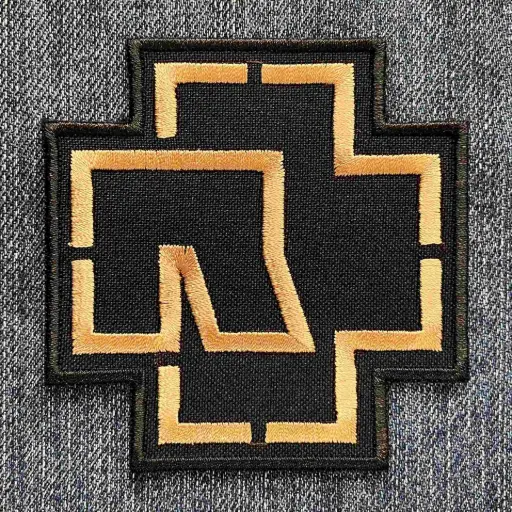 [442] Нашивка Rammstein Cross бронзова вишита фігурна 