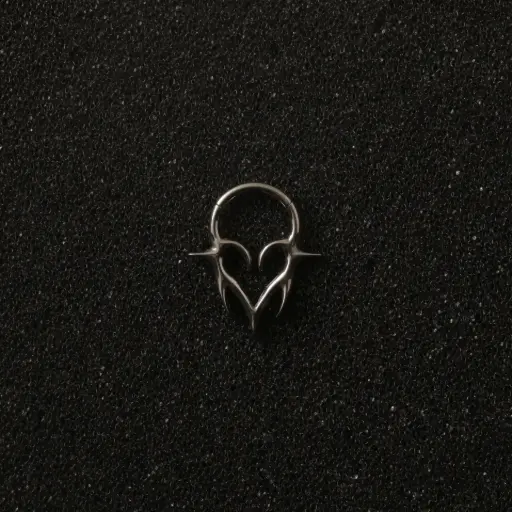 [955] Пірсинг клікер Серце Titanium 16 G