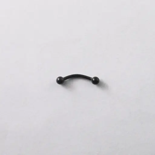 [11195] Пірсинг мікробанан з кульками Titanium 16 G чорний