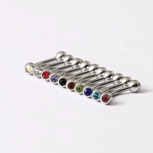 [11185] Пірсинг мікробанан з каменем 16 G