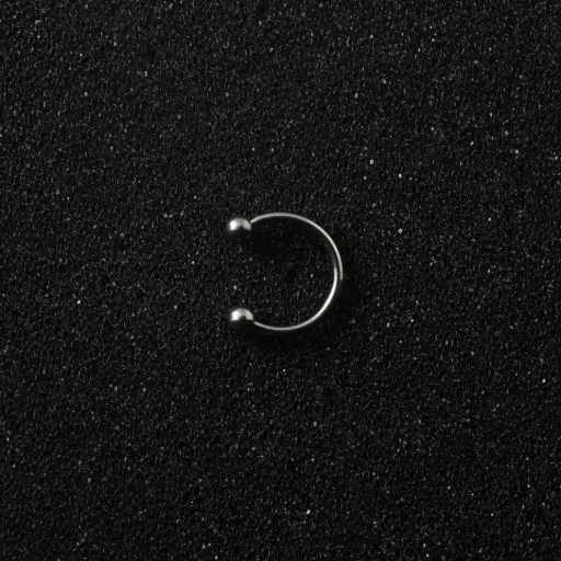 [11060] Пірсинг підкова з кульками Titanium 16 G