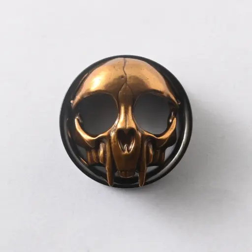 [11084] Тунелі металеві чорні Череп (1 шт)