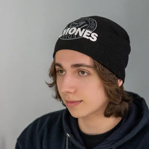 [751] Шапка біні Ramones катана чорна