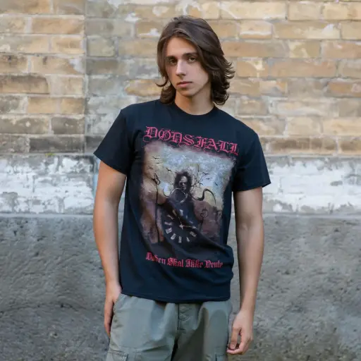 [11505] Футболка Dodsfall - Doden Skal Ikke Vente (Death Shall Not Wait) чорна