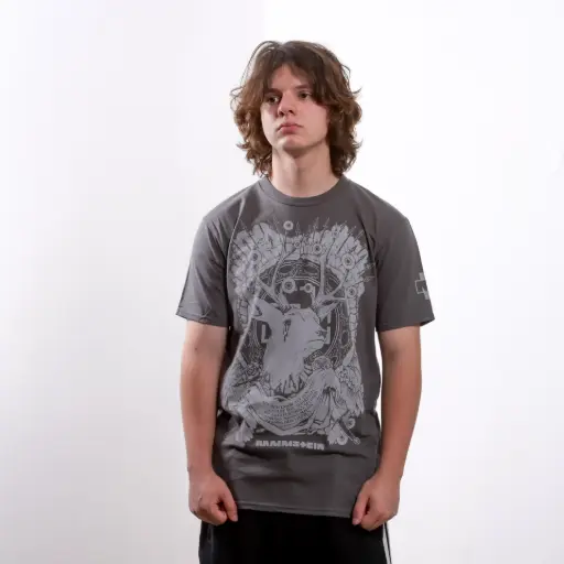 [10562] Футболка Rammstein - Waidmanns Heil сіра