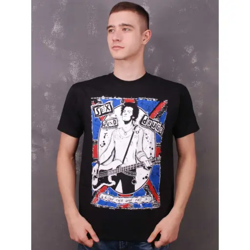 [11701] Футболка Sex Pistols - Sex And Drugs чорна