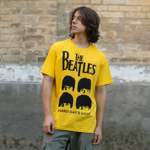 [11731] Футболка The Beatles - A Hard Day's Night жовта