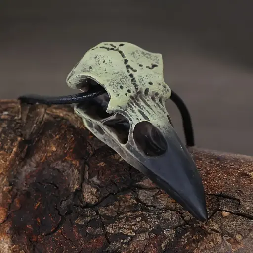[11046] Кулон на мотузці Big Raven Skull